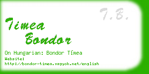 timea bondor business card
